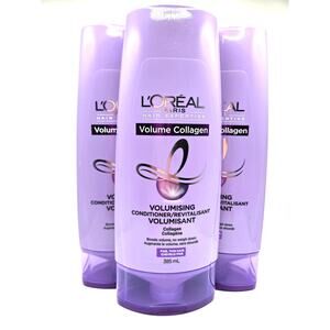 NEW Loreal Paris Volume Collagen Volumising Conditioner Thin Hair 385ml Lot Of 3